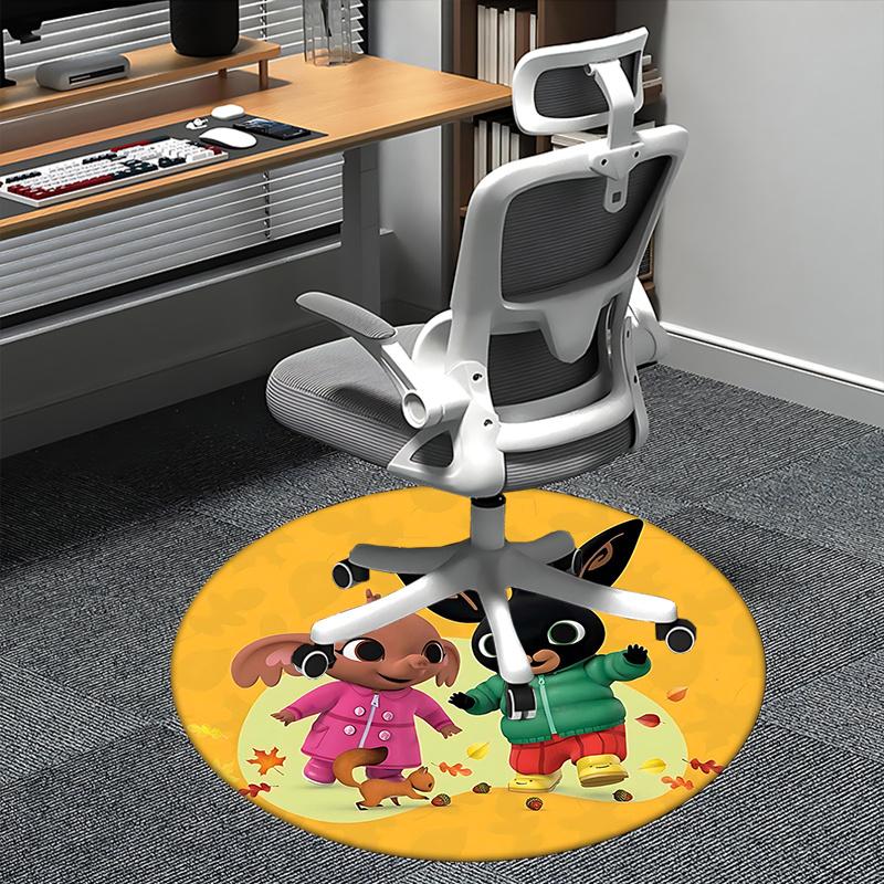 

Bing Rabbit,Autumn Adventure Chair mat Round Rug-Office carpet, Machine Washable, Non-slip, Suitable for Living Rooms, Bedrooms, Entryways, 80cm by 80cm