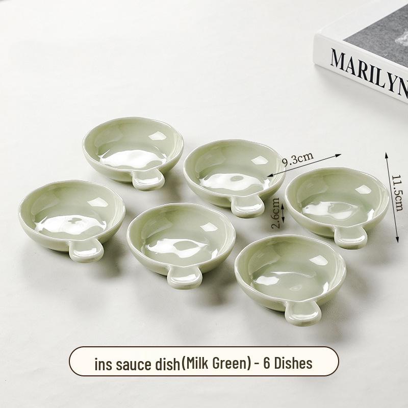 Ceramic Cream-Style Dipping Dish for Seasonings and Sauces