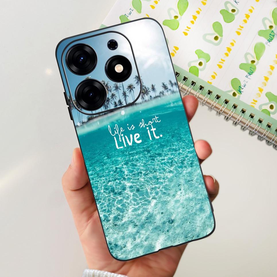 For Tecno Spark 10 Pro Spark 10C Case  Spark 9 Pro Spark 8c spark 7 Back Cover Bumper Clear Soft TPU Silicone Cute Cat Cartoon