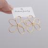 Exaggerated Flower Dangle Earrings Hollow Big Floral Knot Design Metal Drop Earrings for Women Punk Personality Jewelry