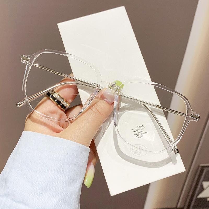 Glasses Frame Trendy Glasses Women'S Polygon Tr Flat Glasses Anti-Blue Light Glasses Frame Can Be Matched With Glasses Men'S Tj1418