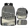 Kinder Cartoon-Charakter Rucksack-Set Schule Oxford-Stoff Atmungsaktiv Leicht Mit Gepolsterten Trägern