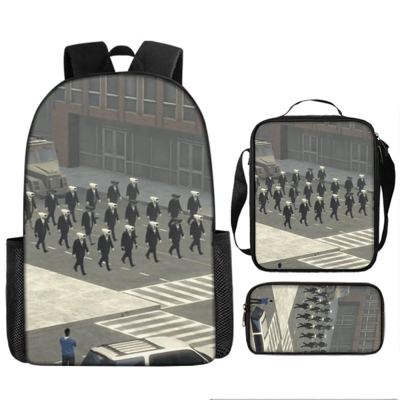 Kinder Cartoon-Charakter Rucksack-Set Schule Oxford-Stoff Atmungsaktiv Leicht Mit Gepolsterten Trägern
