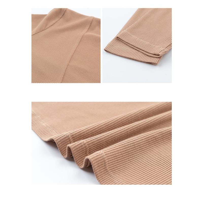 Mid Autumn Splicing Half High Collar Solid Color Long Sleeve T-shirt for Women Bottom Shirt