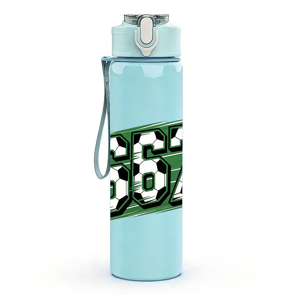 1PC 67 Retro Graffiti Number Print 750ml Color Plastic Sports Water Bottle Leakproof Flip Straw Lid Suitable for Sports Office Home Use