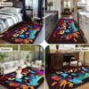 Vivid Mushroom Fantasy Pattern Carpet Colorful Living Room Rug for Home Decor with Green Leaf Design Cozy Non-slip Mat Gift