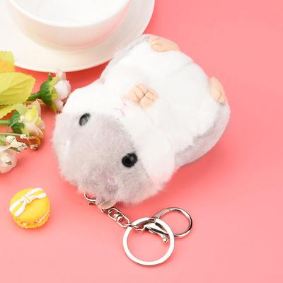 Niedlicher Plüsch-Hamster-Anhänger, Schlüsselanhänger, Verschluss, Schlüsselanhänger, Handtasche, Dekor, Blume