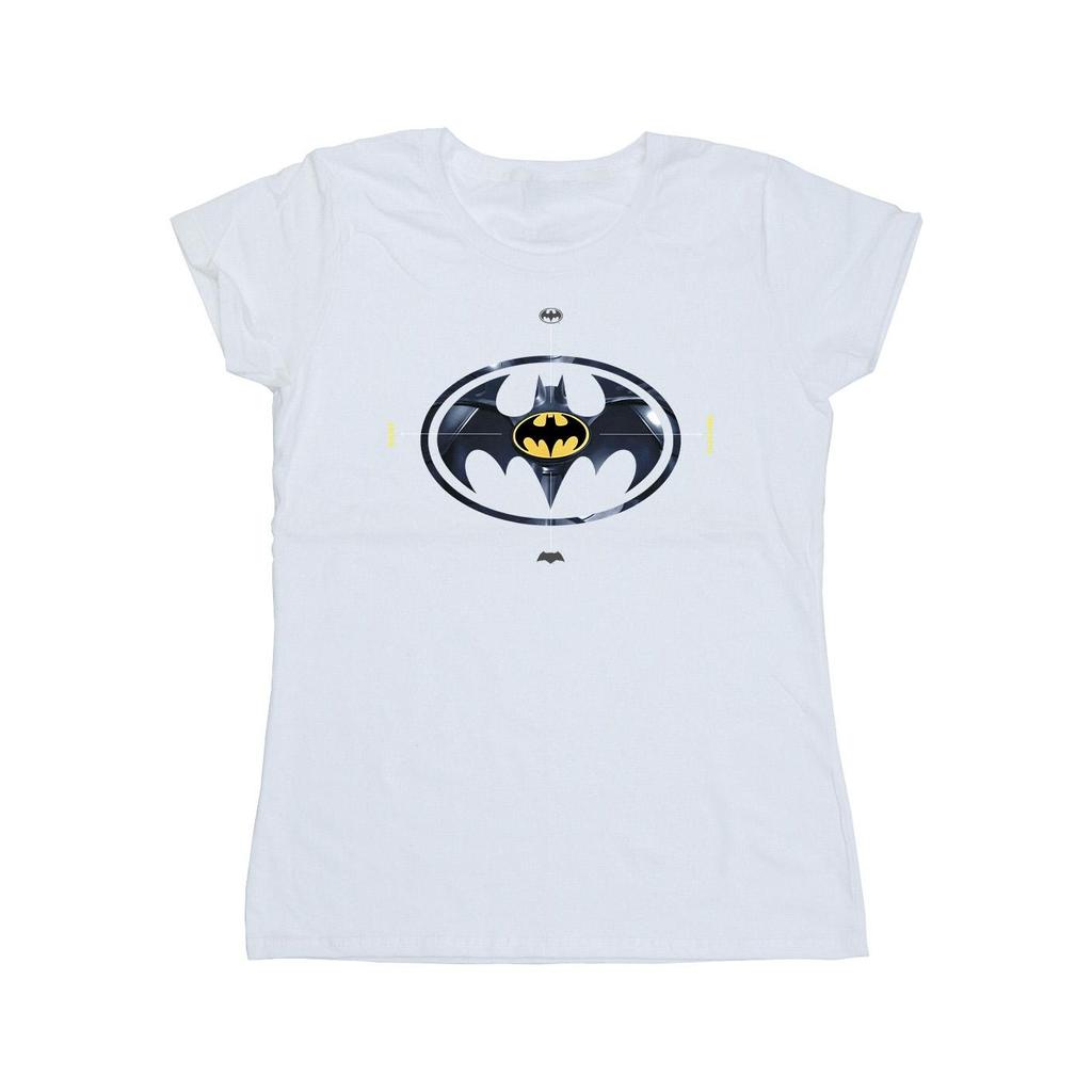 DC Comics Womens/Ladies The Flash Batman Metal Logo Cotton T-Shirt