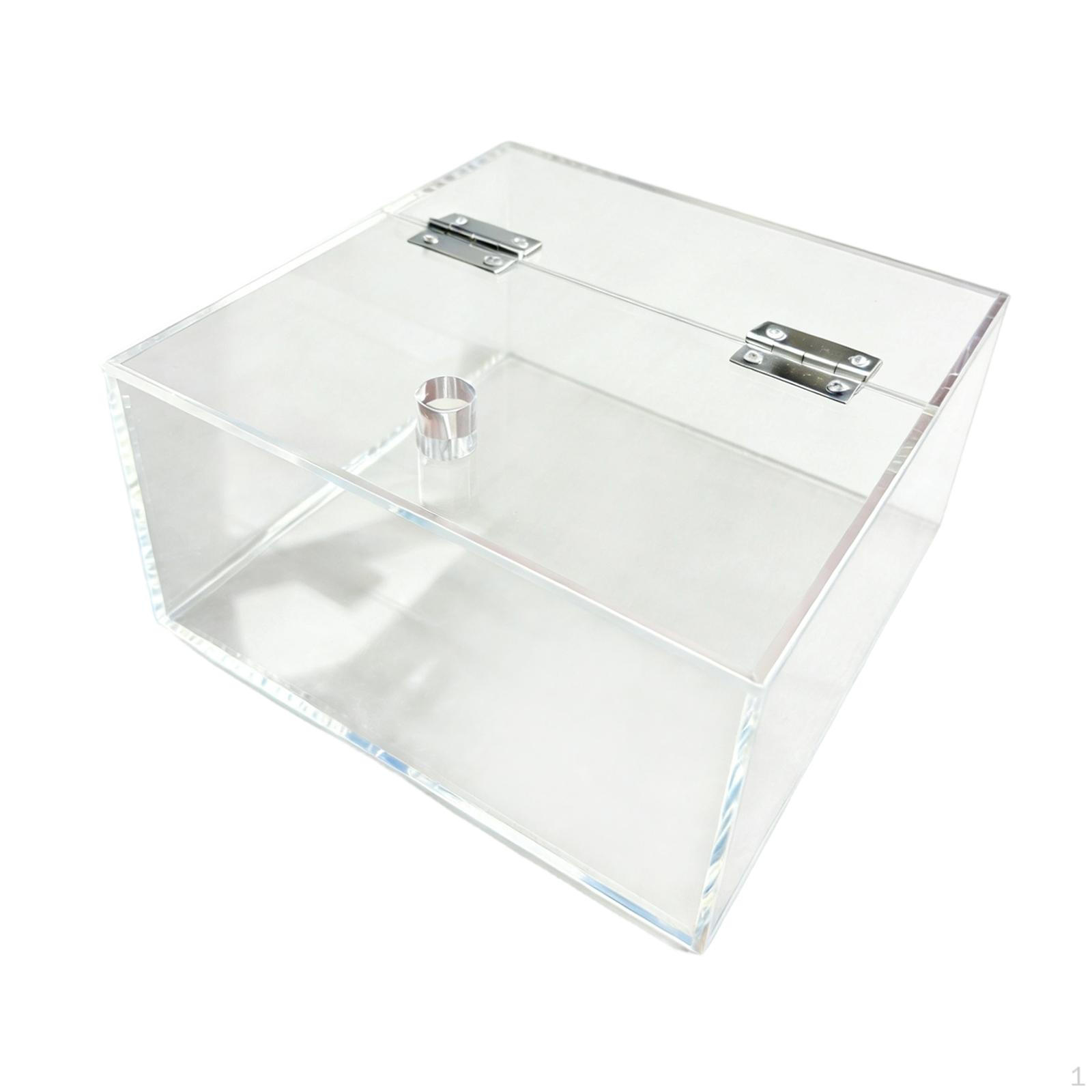 Acrylic Box with Lid Stackable Storage Organizer Desktop Clear Organizer, Display Case
