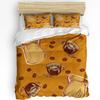 Brown Coffee Beans Coffee Cup Bedding Set 3pcs Duvet Cover Pillowcase Kids Adult Quilt Cover Double Bed Set Home Textile