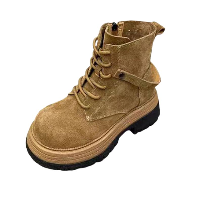 Fashion Flats Women Ankle Boots Fashion Lace Up Shoes Designer Woman Boots 2025 Winter Sport New Cozy Chelsea Botas Mujer De Zapatillas