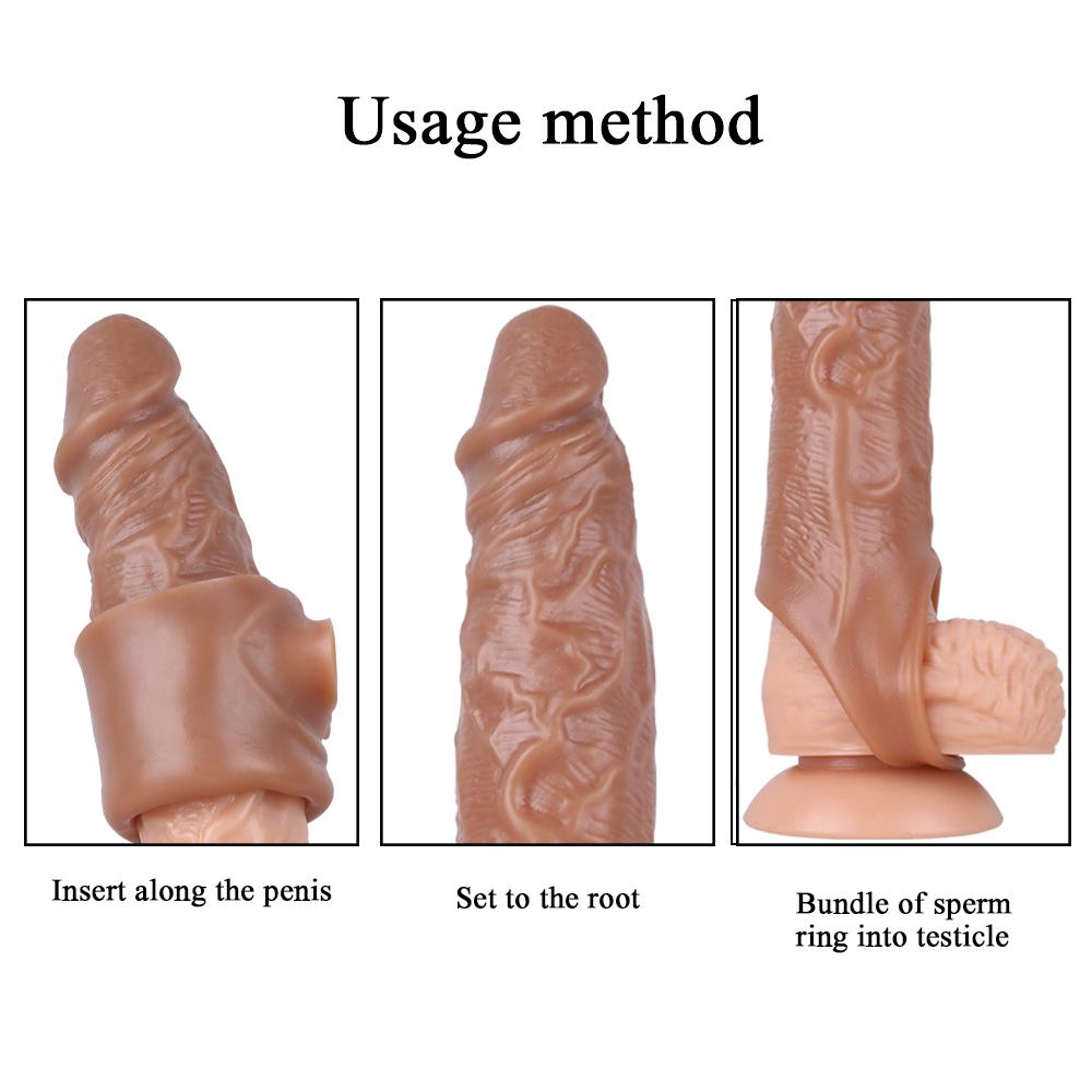 Realistic Penis Sleeve  Penis Extender Lifelike Cock Sleeve Penis Extension Penis Ring Enlarger Male Masturbator Adult Couples Sex Toys