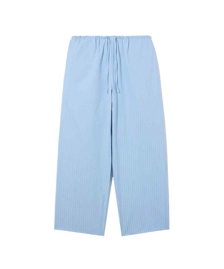 Lense Seersucker Banding Stripe Wide Pants Sky Blue