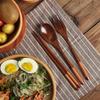 Set di Posate in Legno Giapponese (Cucchiaio, Forchetta, Bacchette) Posate per Sushi Alta Qualità Ecologico Portatile Set di Stoviglie Utensili da Cucina Regali