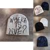 Simple Color Blocked Letter Pattern Neutral Casual Warm Knitted Hat For Streetwear Style