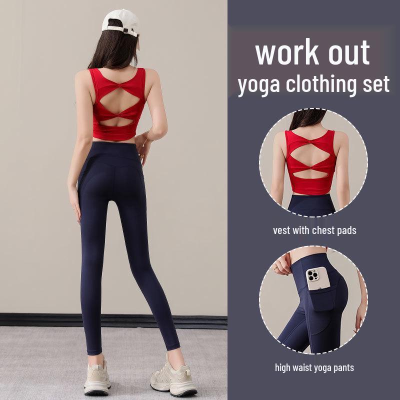 Women's High-End Yoga Suit Set for Autumn/Winter 2025: Pilates Training, Fitness, Running Pants & Sports Vest