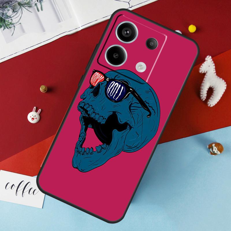 Rock and Roll Skull Case For Xiaomi Redmi Note 14 Pro 13 12 11 10 15 Pro Plus Redmi 15 14C 10C 12C 13C 15C Cover