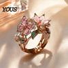 Comfortable Butterfly Ring Lightweight Alloy Finger Ring, Flower Shape Adjustable Opening Vivid Design Band for Daily Wear Date Party