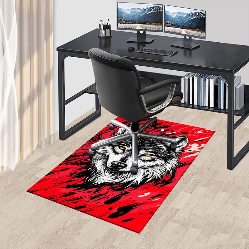 1pc Wolf Red Carpet, Office Rug Outdoor Mat Home Decor Area Carpet Festival