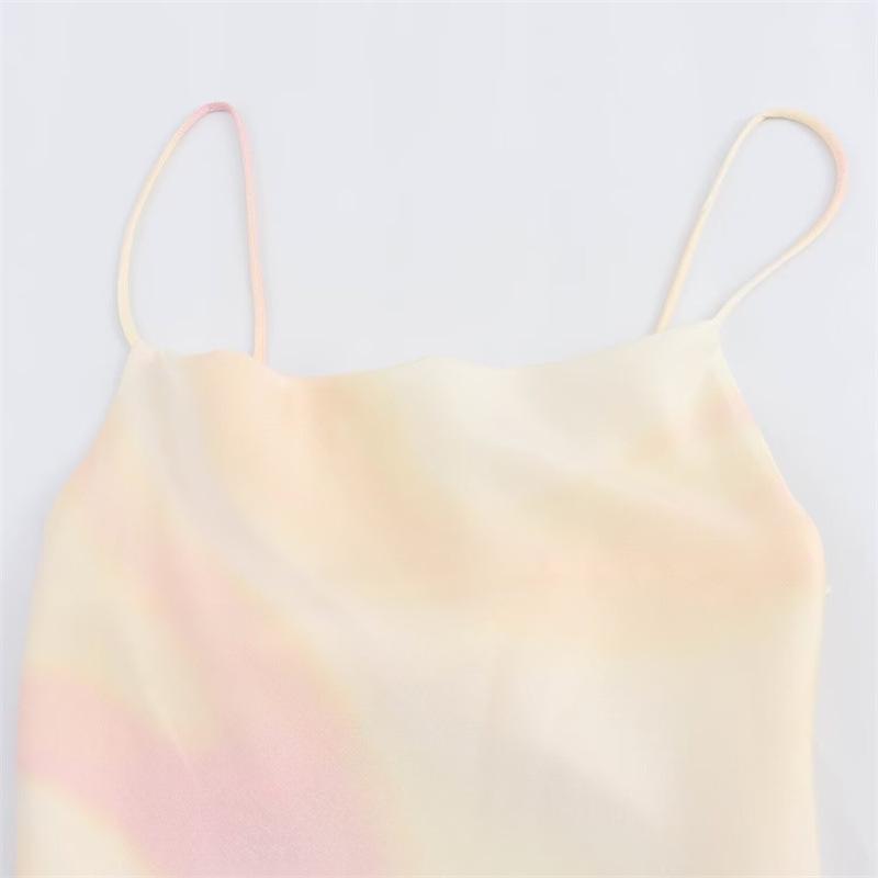2025 New Summer Women's Metal Fabric Silk Satin Texture Dress