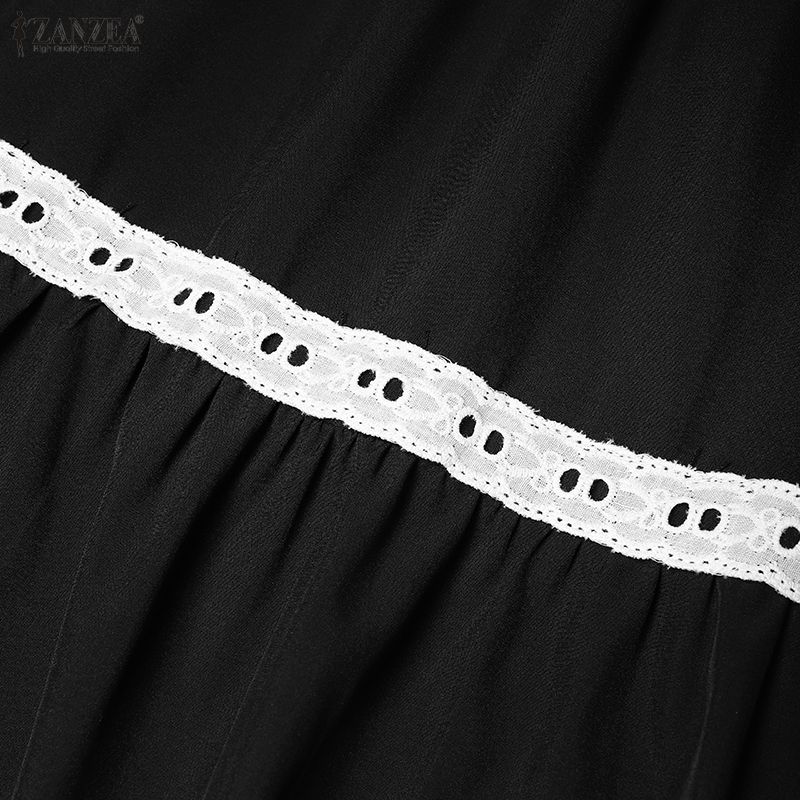 ZANZEA Women Casual Square Collar Loose Summer Sleeveless Long Dress