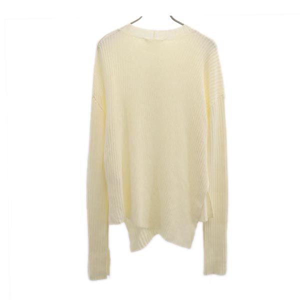 Unused HELMUT LANG Long Sleeve Sweater M White Rib Knit Women Used