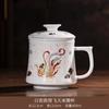 White porcelain Dunhuang office cup, personal special large-capacity drinking cup, mug with lid, teacup with hand gift
