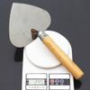 Manganese Steel Round Shovel Wooden Handle Plastering Coat Float Trowel Concrete Masonry Tools 33x17.5cm/12.99x6.89''