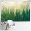Tapiserie Misty Forest Závěs na stěnu Přírodní a minimalistická scenérie Bohémské umění Moderní styl Home Decor