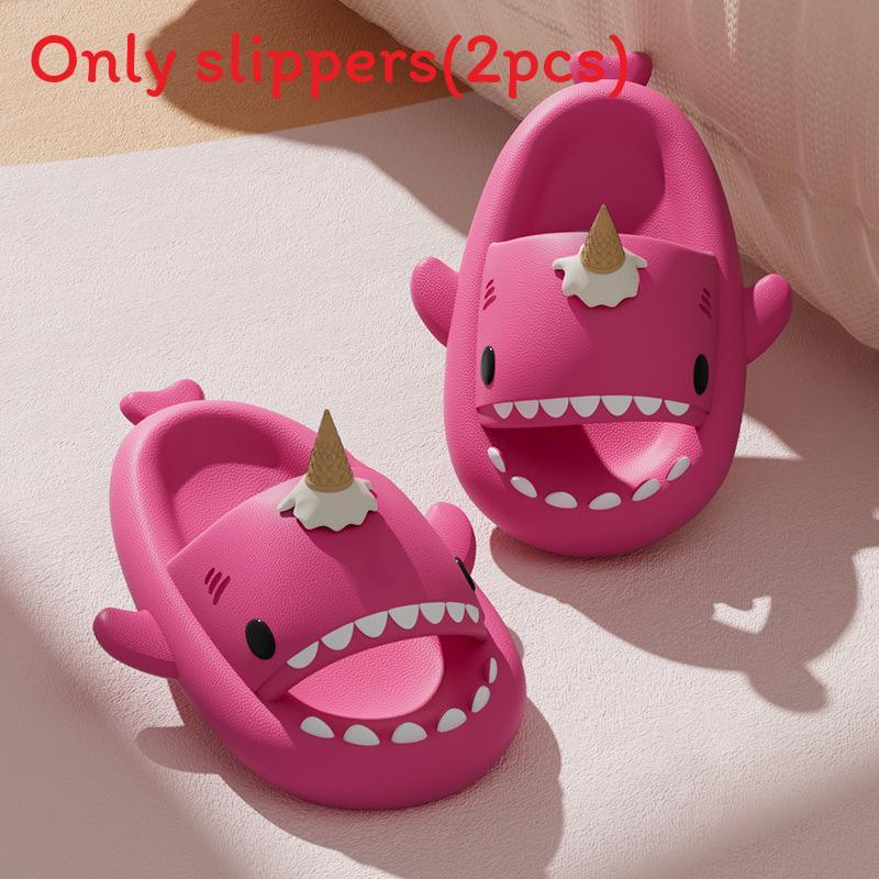 Ice Cream Shark Slippers For Men Women Summer Thick Sole Antislip Shock Absorption Comfortable