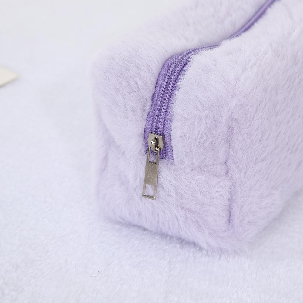 Bolsa de Maquilhagem de Pelúcia, Fofa, High-end, Conveniente, Bolsa de Armazenamento, Grande Capacidade, Bolsa de Higiene Pessoal, Bolsa Multicamadas Classificada