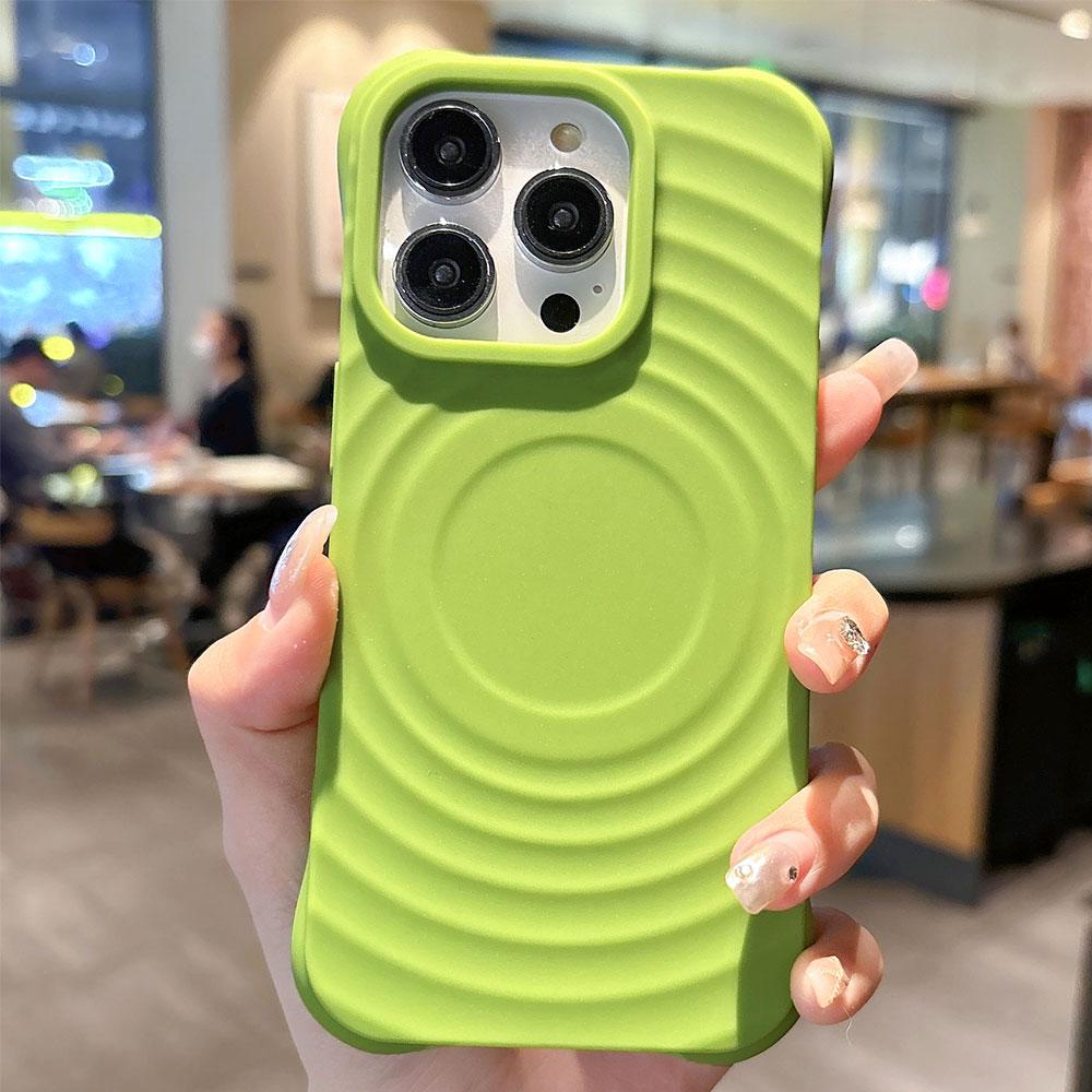 Colorful circular pattern magsafe charging case for iPhone 16 15 14 13 12 11 Pro Max Plus magnetic shockproof silicon phone case
