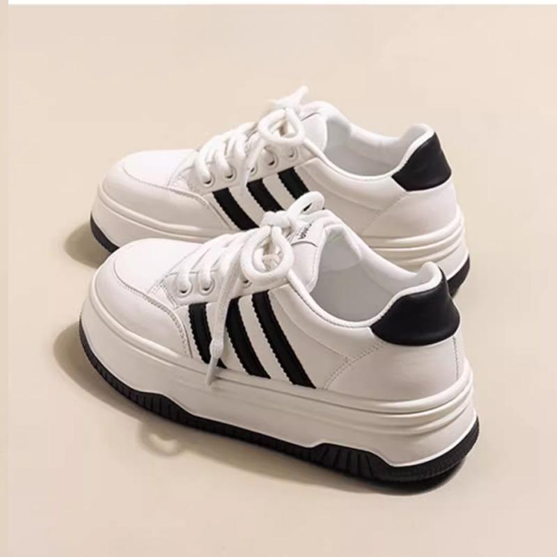 Leather Thick Baseplate Shoes Women's Early Spring New Versatile Little White Shoes Heightening Casual Shoes Children's Sports Shoes