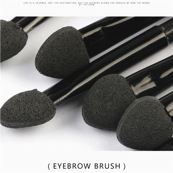 10pcs/Set Makeup Brush Beauty Makeup Tools For Double-headed Eye Shadow Brush Black Pole Eyelashes Cosmetic Tool 