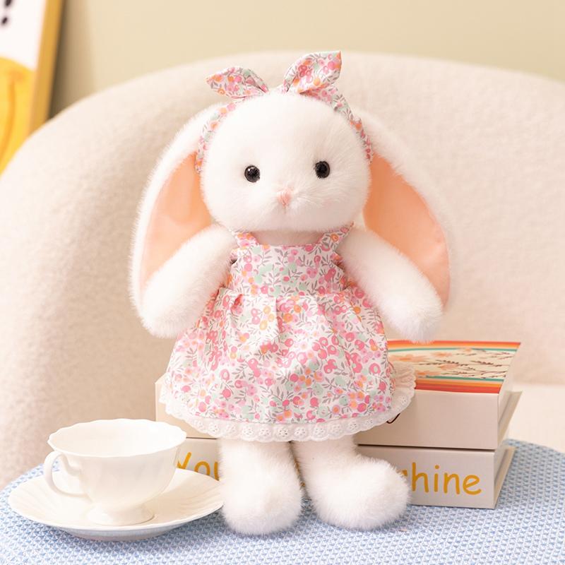 Creative Colorful Skirt Rabbit Dress Up Soft Stuffed Animal Kawaii Bunny Baby Accompany Doll Cute Plush Toy for Girl Gifts Decor