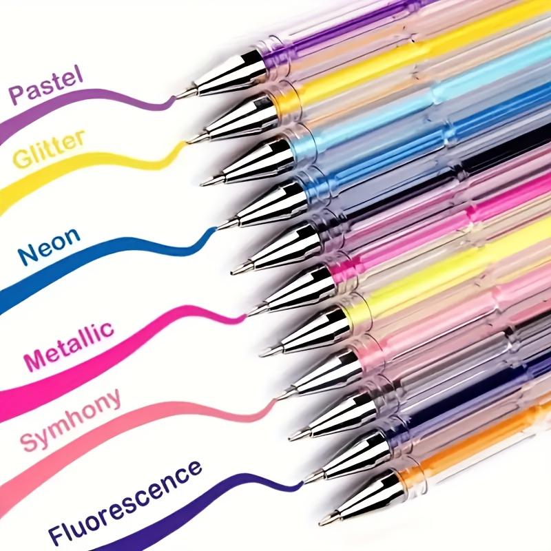 100 Color Bullet Tip Gel Pen Refills Set Glitter, Highlighter, Gouache Metallic Ink for Journaling Art