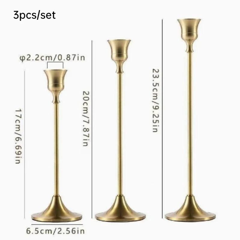 1 Stück/3 Stück Vintage und elegante Metall-Tischkerzenhalter werden für Hochzeiten, Thanksgiving, Weihnachten und Hoteldekoration verwendet