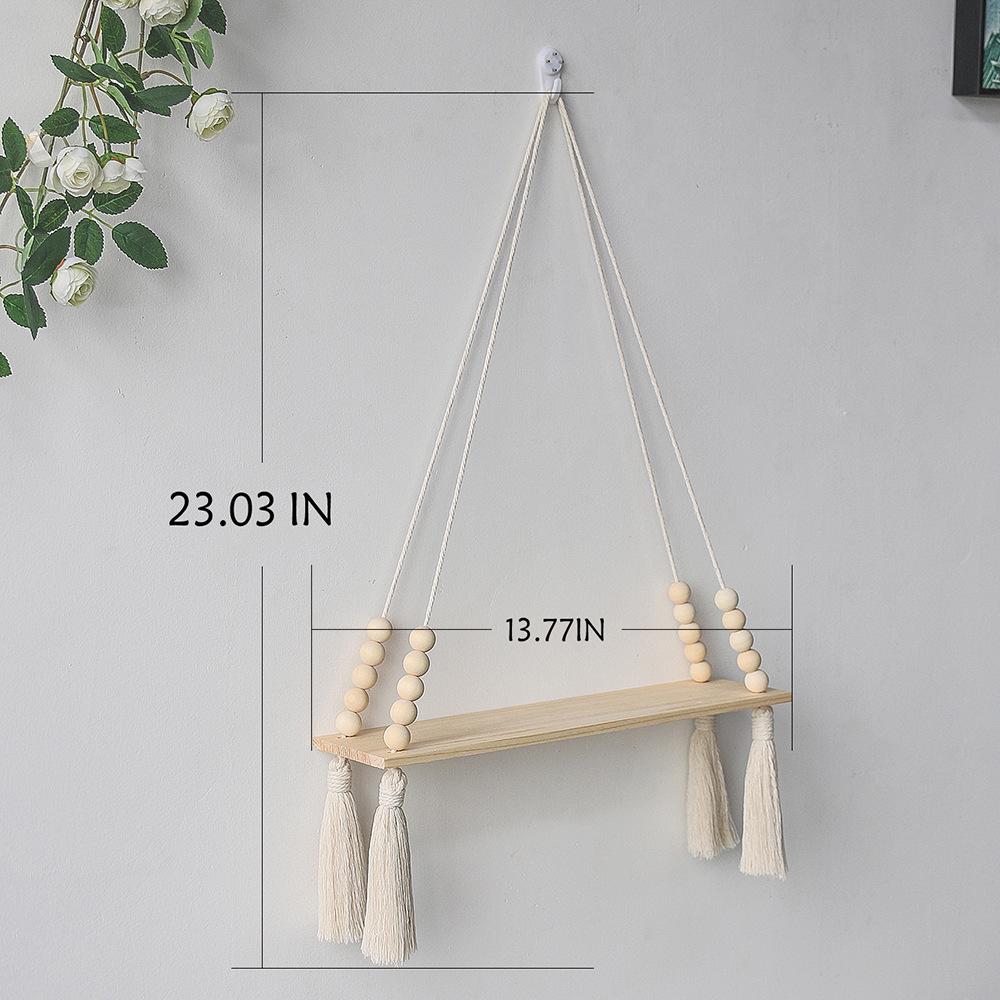 Cross-Border Cotton Rope Tapestry Wall Hanging with Shelf for Green Plants