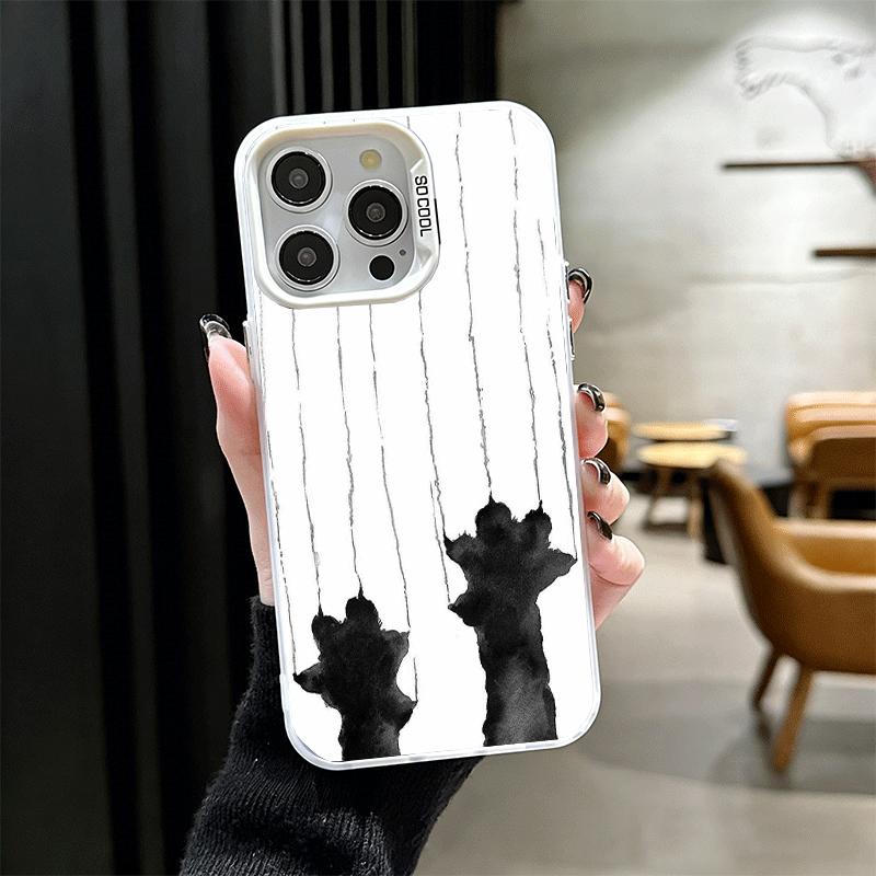

Cat Footprint Funny Scratch Paw Cute Soft Phone Case for iPhone 15 16 17 Pro Max 17Air 16E 14 Plus 13 12 Mini Shockproof Cover B iPhone 15 Plus