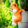 3D Dog Climbing Garden Statue Cute Fish Tank Figurine Garden Figurine  Garden