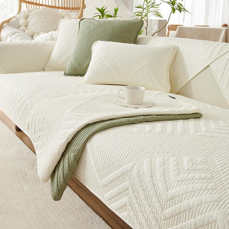 Pure Cotton Sofa Cushion Four Seasons Universal Non-Slip Simple Modern Cotton Fabric Seat Cover Cover All-Inclusive Universal Cover Towel