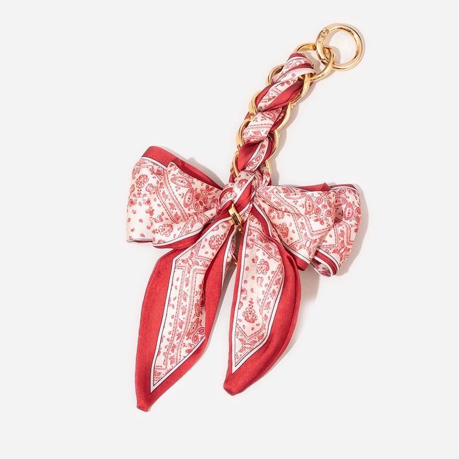 Vintage Women's Hand-Woven Silk Scarf Shoulder Bag with Metal Extension Strap