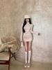 Slim Fit Half-High Collar Long Sleeve Dress for Women - Sexy Autumn/Winter Hip-Hugging Style