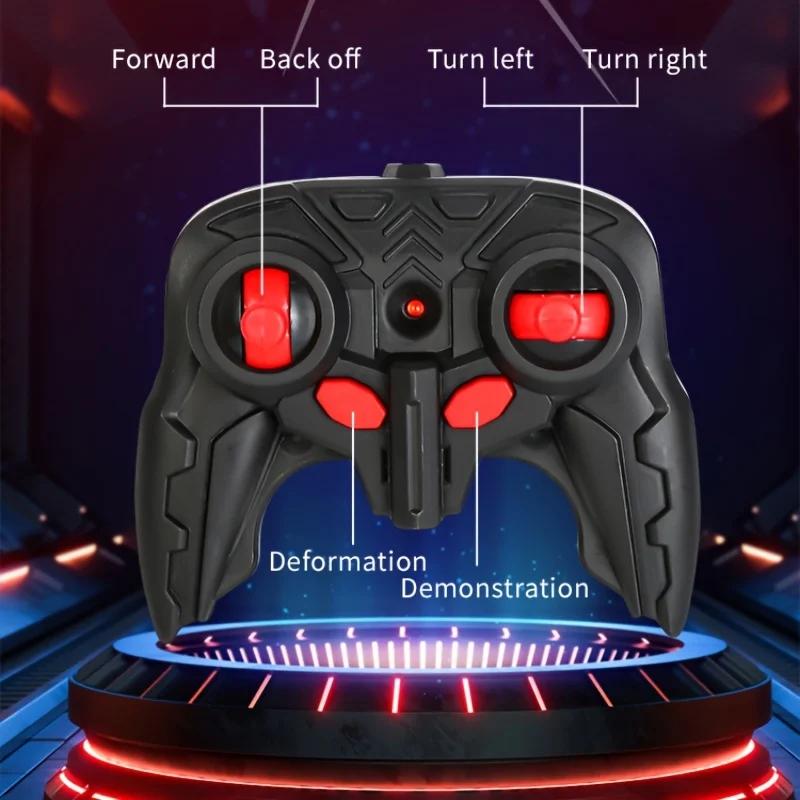 Transform Rc Cars Remote Control Car 1:18 Scale Transforming Robot, One-Button Deformation 360° Rotation Car Toy Boy Gifts