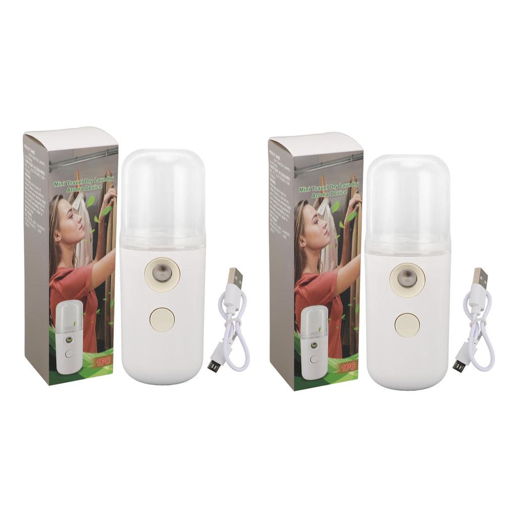 2PCS Portable Humidifier Dry Laundry Fragrance Diffuser Rechargeable Mini Humidifying Machine for Ho
