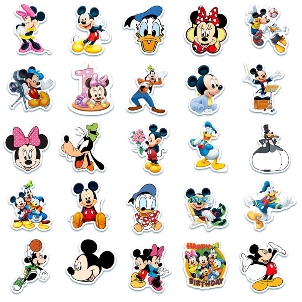 50pcs Disney Movie Mickey Mouse Sticker Animation Decal DIY Skateboard Laptop Motorcycle Cool Cute Cartoon Sticker
