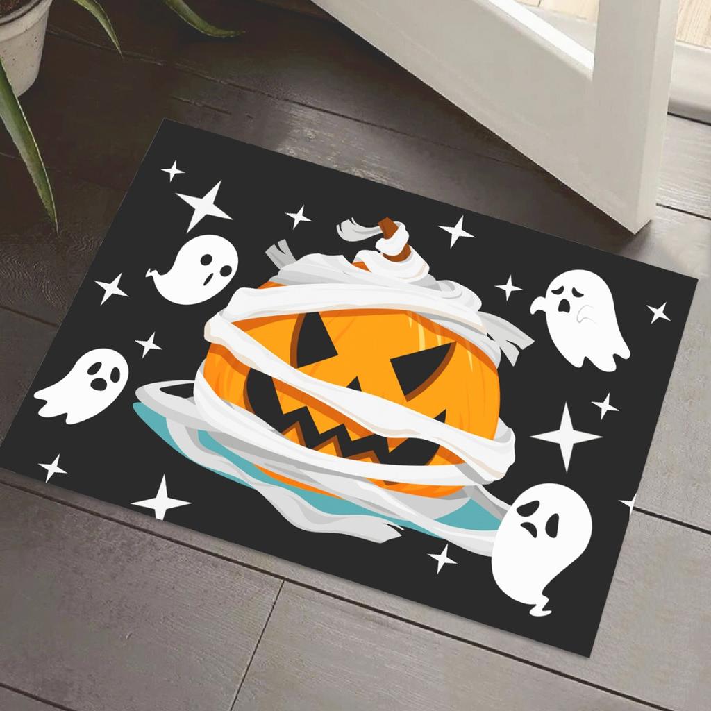 Halloween Jack Pumpkin Carpet Party Living Room Sofa Bedroom Bedside Study Entrance Door Rug Non-slip Cartoon Child Decor Mat