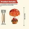 16PCS 2D Flat Christmas Tree Pendant Hot Air Balloon Xmas Hanging Ornament  Xmas Tree