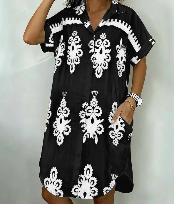 2026 Summer Plus Size Multi-color Personalized Fashion Shirt Dress