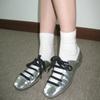 Niche Design Sense Silver Stepping Heel Strap Round Head Mary Jane Shoes Women's College Style Early Spring Flat-bottomed Small Leather Shoes